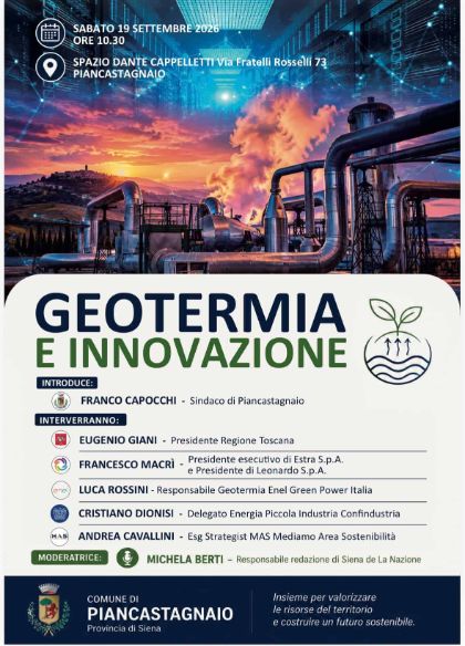 Geotermia e innovazione: Piancastagnaio ospita Giani, i vertici Enel Green Power e Leonardo spa